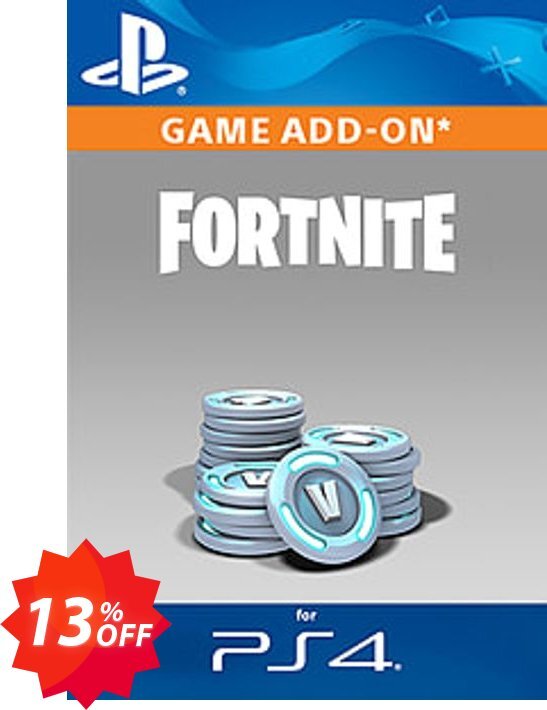 Fortnite - 2,500,  300 Bonus V-Bucks PS4 Coupon code 13% discount 