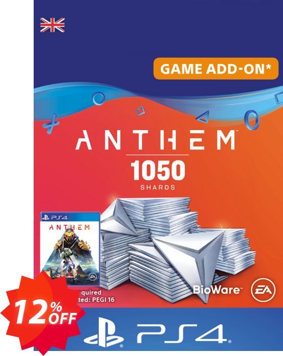 Anthem 1050 Shards PS4, UK  Coupon code 12% discount 