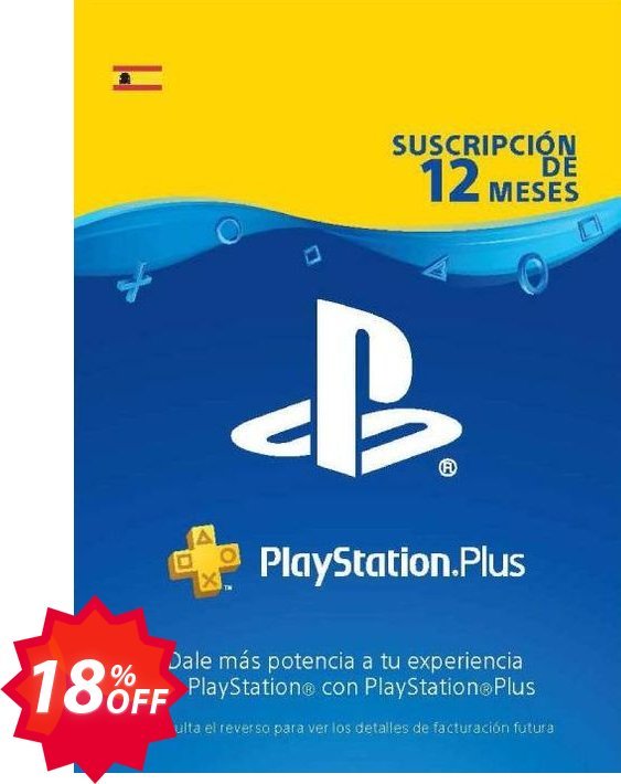 PS Plus, PS+ - 12 Month Subscription, Spain  Coupon code 18% discount 