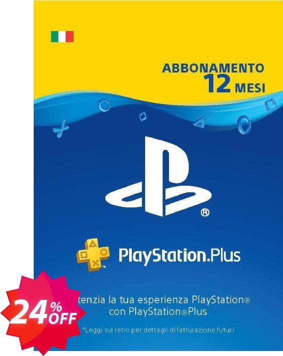 PS Plus, PS+ - 12 Month Subscription, Italy  Coupon code 24% discount 