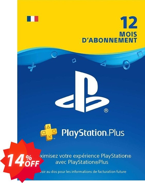 PS Plus, PS+ - 12 Month Subscription, France  Coupon code 14% discount 