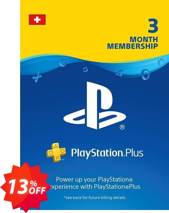 PS Plus, PS+ - 3 Month Subscription, Switzerland  Coupon code 13% discount 