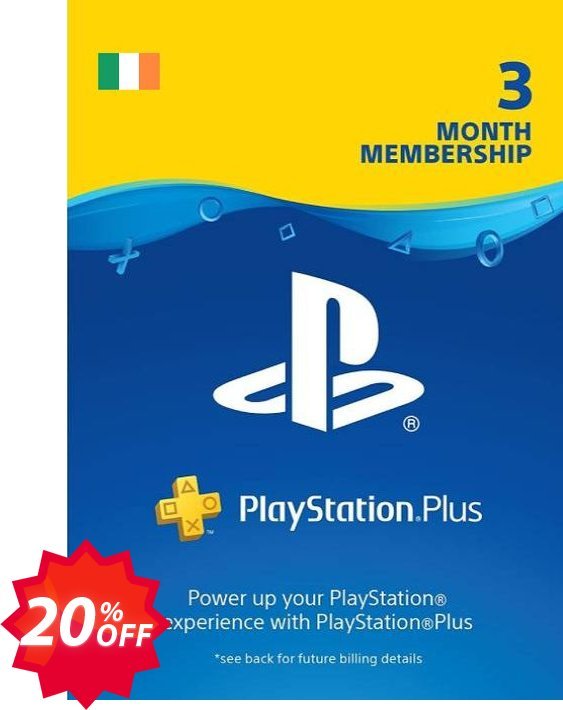 PS Plus - 3 Month Subscription, Ireland  Coupon code 20% discount 