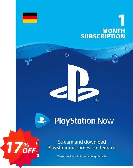 PS Now Monthly Subscription, Germany  Coupon code 17% discount 
