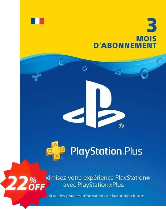 PS Plus, PS+ - 3 Month Subscription, France  Coupon code 22% discount 
