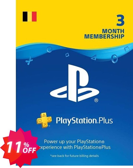 PS Plus, PS+ - 3 Month Subscription, Belgium  Coupon code 11% discount 