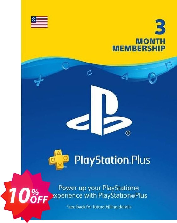 3 Month PS Plus Membership, PS+ - PS3/ PS4/ PS Vita Digital Code, USA  Coupon code 10% discount 