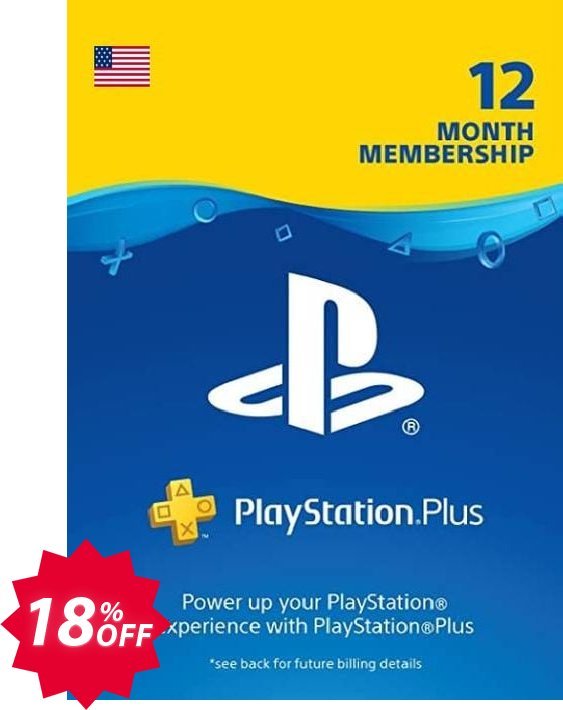 1-Year PS Plus Membership, PS+ - PS3/PS4/PS Vita Digital Code, USA  Coupon code 18% discount 