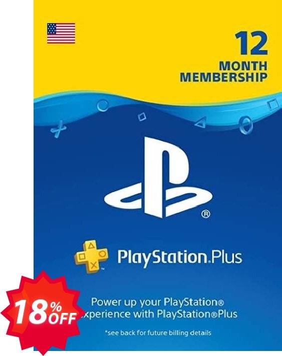 1-Year PS Plus Membership, PS+ - PS3/PS4/PS Vita Digital Code, USA  Coupon code 18% discount 