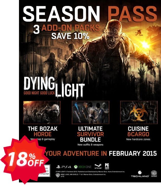 Dying Light Season Pass PC Coupon code 18% discount 