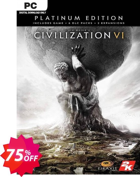 Sid Meier's Civilization VI 6: Platinum Edition PC, EU  Coupon code 75% discount 