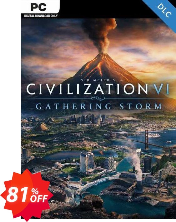 Sid Meiers Civilization VI 6 PC Gathering Storm DLC, EU  Coupon code 81% discount 