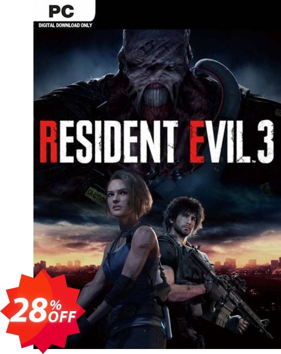 Resident Evil 3 PC Coupon code 28% discount 
