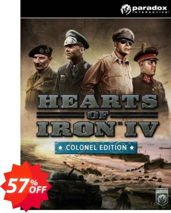 Hearts of Iron IV 4 Colonel Edition PC Coupon code 57% discount 