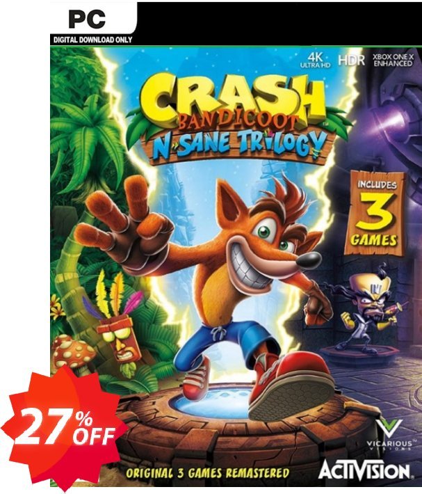 Crash Bandicoot N. Sane Trilogy PC Coupon code 27% discount 