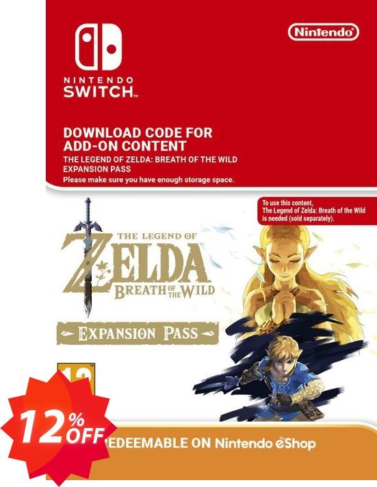 The Legend of Zelda Breath of the Wild Expansion Pass Switch Coupon code 12% discount 