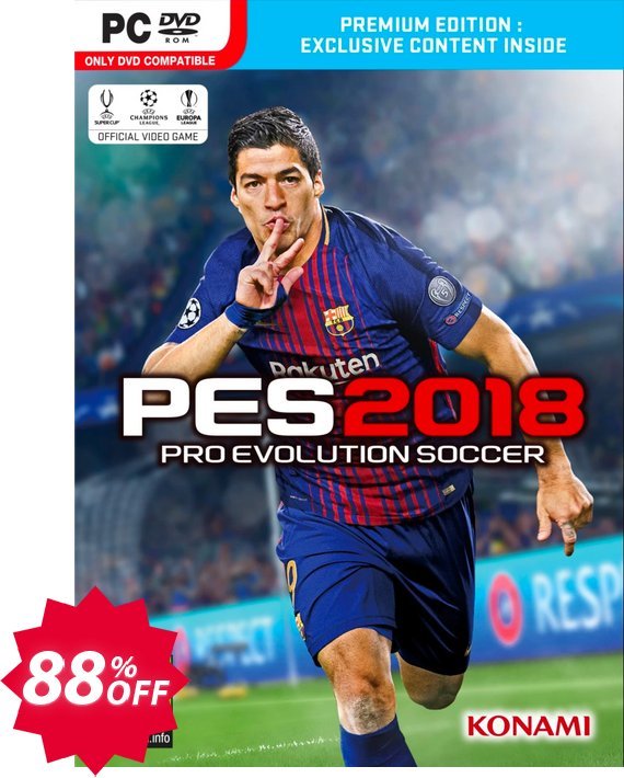 Pro Evolution Soccer, PES 2018 - Premium Edition PC Coupon code 88% discount 
