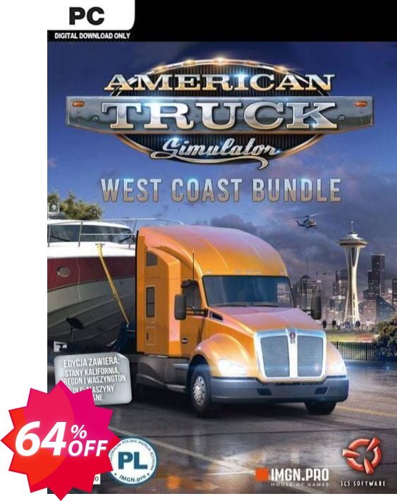 American Truck Simulator - West Coast Bundle PC Coupon code 64% discount 