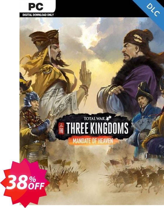 Total War Three Kingdoms PC - Mandate of Heaven DLC Coupon code 38% discount 