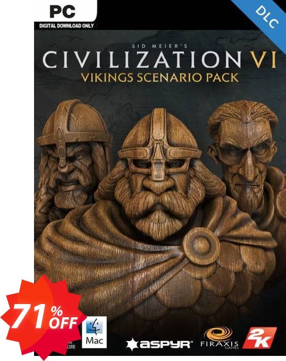 Sid Meier's Civilization VI: Vikings Scenario Pack PC, WW  Coupon code 71% discount 
