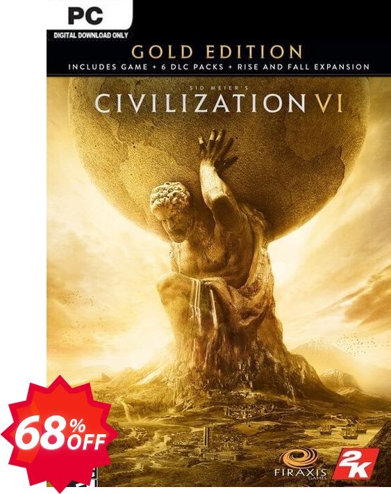 Sid Meiers Civilization VI 6 Gold Edition PC Coupon code 68% discount 