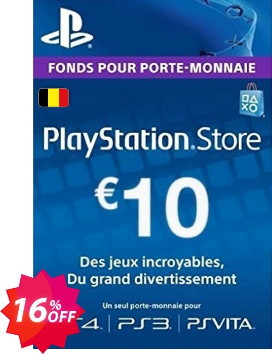 PS Network, PSN Card - 10 EUR, Belgium  Coupon code 16% discount 