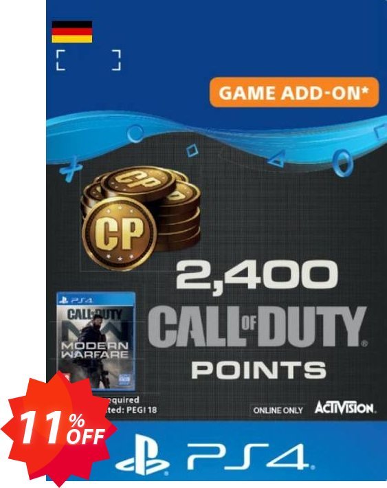 Call of Duty Modern Warfare - 2400 Points PS4, Germany  Coupon code 11% discount 