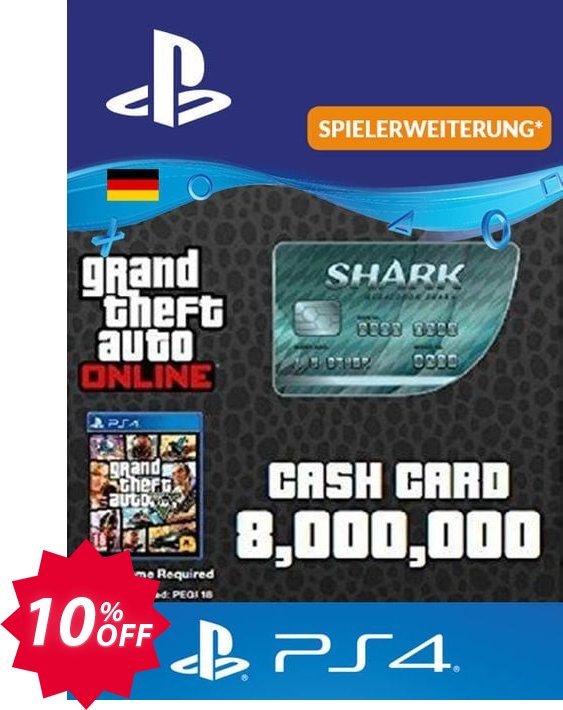 GTA Megalodon Shark Card PS4, Germany  Coupon code 10% discount 