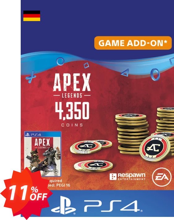 Apex Legends 4350 Coins PS4, Germany  Coupon code 11% discount 