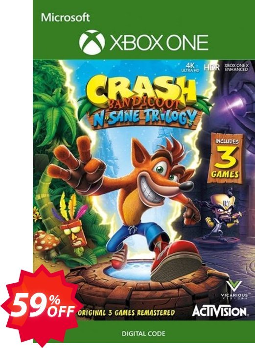 Crash Bandicoot N. Sane Trilogy Xbox One, UK  Coupon code 59% discount 