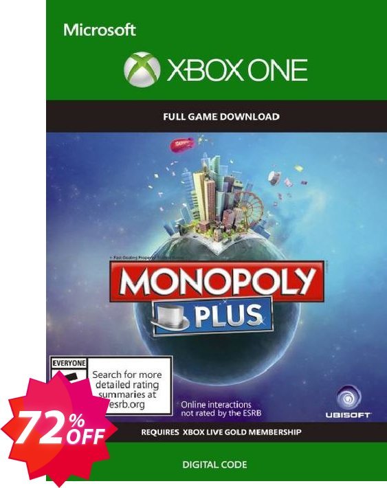 Monopoly Plus Xbox One, US  Coupon code 72% discount 