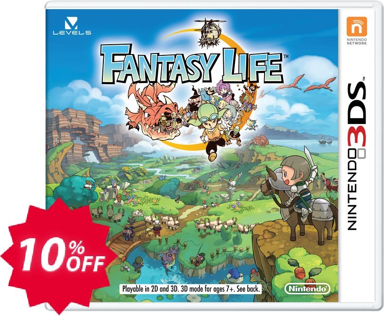 Fantasy Life 3DS - Game Code Coupon code 10% discount 