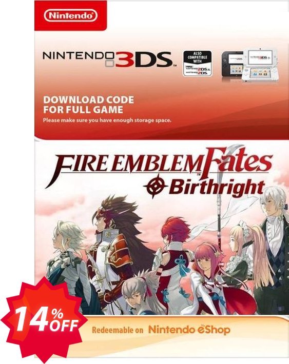 Fire Emblem Fates: Birthright 3DS Coupon code 14% discount 