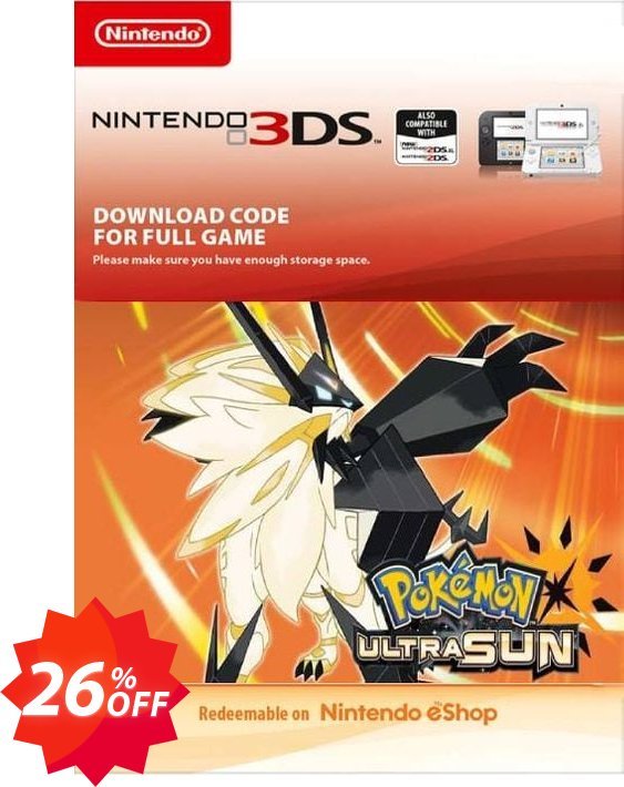Pokemon Ultra Sun 3DS Coupon code 26% discount 