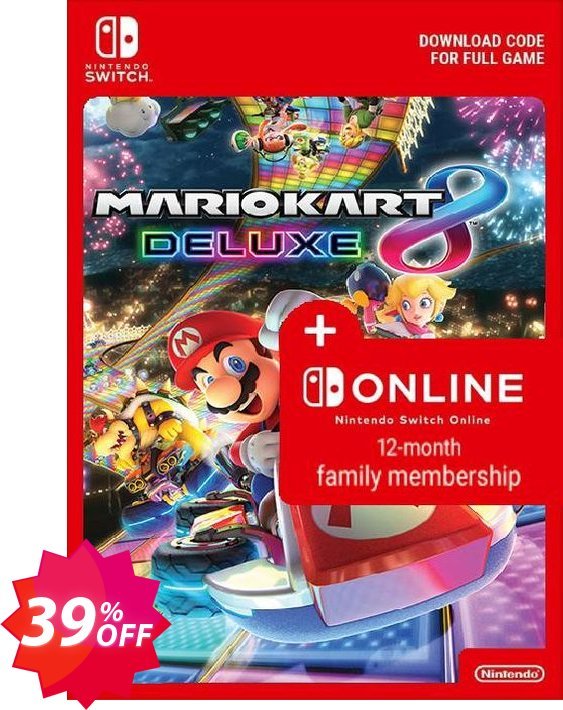 Mario Kart 8 Deluxe + 12 Month Family Membership Switch, EU  Coupon code 39% discount 