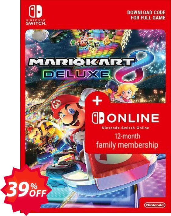 Mario Kart 8 Deluxe + 12 Month Family Membership Switch, EU  Coupon code 39% discount 