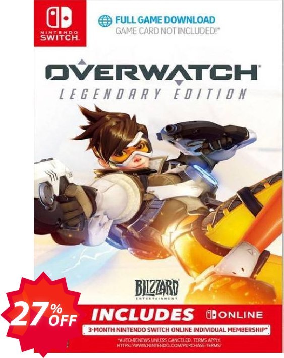 Overwatch Legendary Edition + 3 Month Membership Switch, EU  Coupon code 27% discount 
