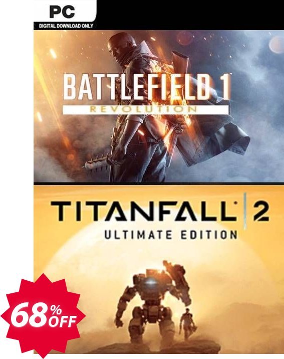 Battlefield One Revolution and Titanfall 2 Ultimate Edition Bundle PC Coupon code 68% discount 
