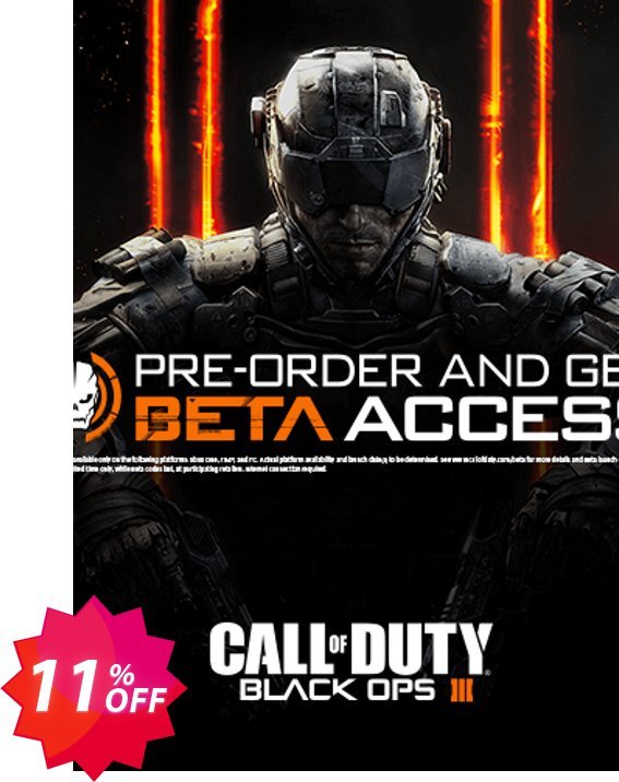 Call of Duty, COD : Black Ops III 3 + Beta Access, PC  Coupon code 11% discount 