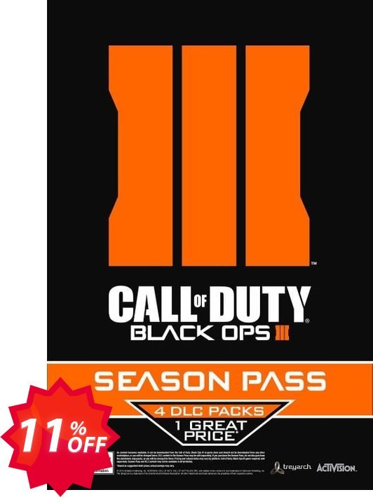 Call of Duty, COD : Black Ops III 3 Season Pass, PC  Coupon code 11% discount 