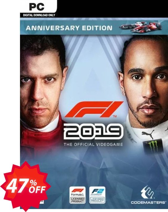 F1 2019 Anniversary Edition PC Coupon code 47% discount 