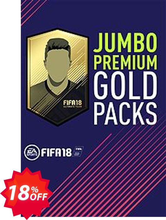 FIFA 18 - Jumbo Premium Gold Packs PC Coupon code 18% discount 