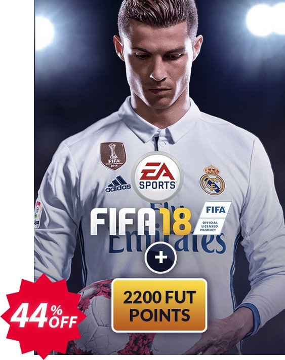 FIFA 18 PC + 2200 FUT Points Coupon code 44% discount 