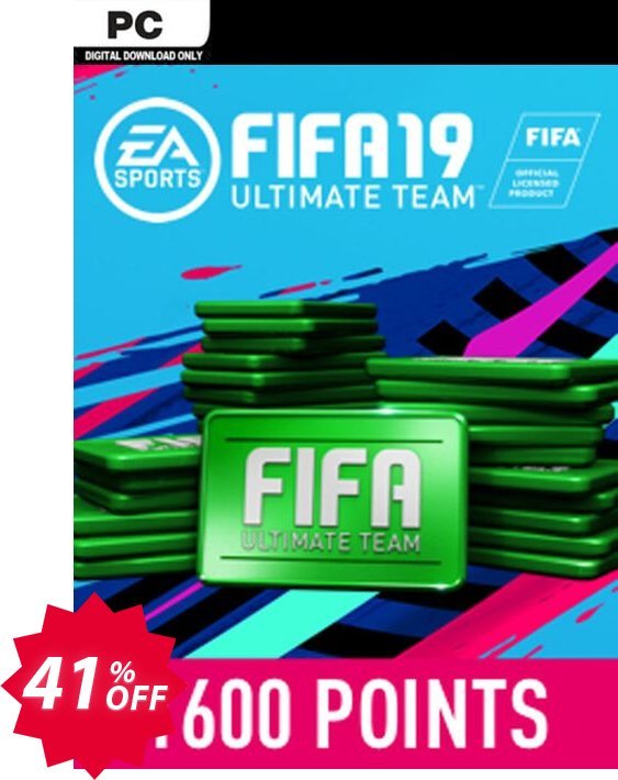 FIFA 19 - 1600 FUT Points PC Coupon code 41% discount 