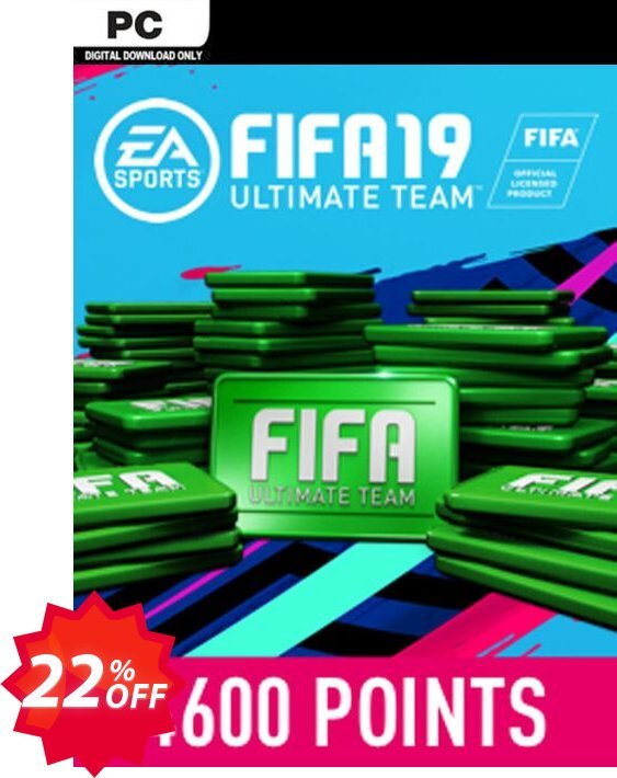 FIFA 19 - 4600 FUT Points PC Coupon code 22% discount 