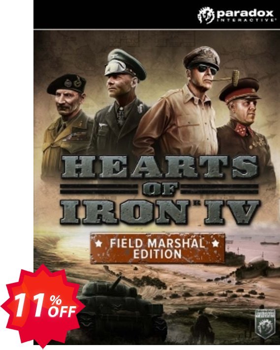 Hearts of Iron IV 4 Field Marshal Edition PC Coupon code 11% discount 