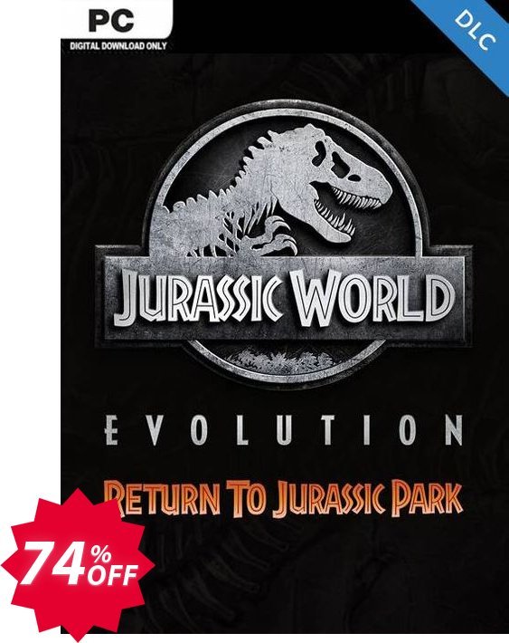 Jurassic World Evolution PC: Return To Jurassic Park DLC Coupon code 74% discount 