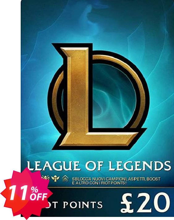 League of Legends 3080 Riot Points, EU - West  Coupon code 11% discount 