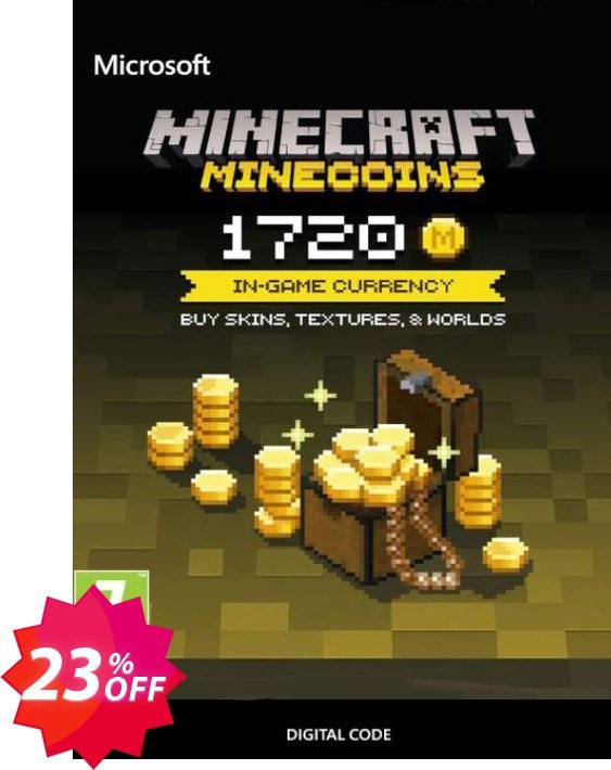 Minecraft: 1720 Minecoins Coupon code 23% discount 