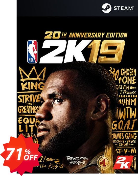NBA 2K19 20th Anniversary Edition PC, EU  Coupon code 71% discount 